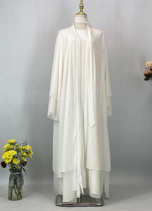 Ramadan Kebaya Chiffon Open Abaya For Women Muslim Dress Kaftan Islam Clothing Caftan Marocain Femme Modest Robe Dubai Kimono