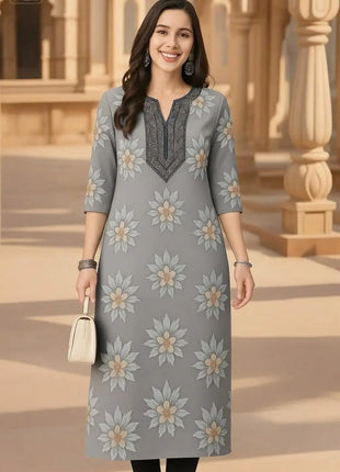 Muslim Women's Turkish Abaya Kurt Straight Tube Ethnic Slit hem Takchita Dress Abito Donna Musulmana Girls Prayer Dress