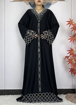 2024 New Dubai Muslim Femme Elegant Dress African Abaya For Women Arabic Islamic Robe Chiffon Fabric Long Sleeve Turkey Clothing