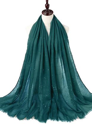 Cotton Linen Hijabs Scarf Turban Hijab Comfort Wearing Soft Paillette Shawls Fringed Muslim Fashion Women Scarves Hijab Ramadan