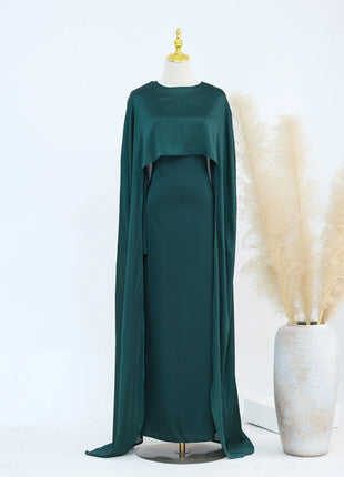 Ramadan 2 Piece Muslim Women Set Dubai Modest Abaya Islam Abayas Femme Elegant Arabic Clothing Fashion Turkey Solid Outfit 2025