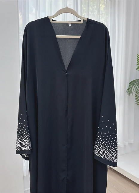 Eid Muslim Diamond Abaya For Women Button Cardigan Up Jalabiya Ramadan Dress 2026 Ramadan Caftan Party Long Robe Vestido Largos