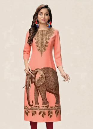 Muslim Dress Kurt Women's Fashionable Elegant Straight Tube Casual Peacock National Style Pattern Noble Skirt Muslim Slit hem