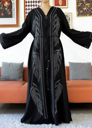 New Middle East Africa Elegant Women Cardigan Chiffon Loose Open Zippier Abaya Muslim Islamic Clothing Cardigan Style Loose Size