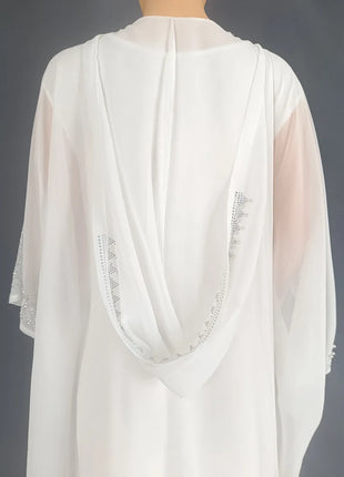 Eid Muslim Dress for Women Hooded Abaya 2 Piece Set Diamond Jalabiya Morocco Party Dresses Dubai Abayas Kaftan Vestido Long Robe