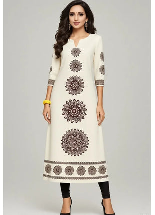Muslim 2026 Dress Kurt Women's Fashionable And Elegant Long Sleeved Straight Tube Casual Round Neck Colorful Pattern Noble Skirt