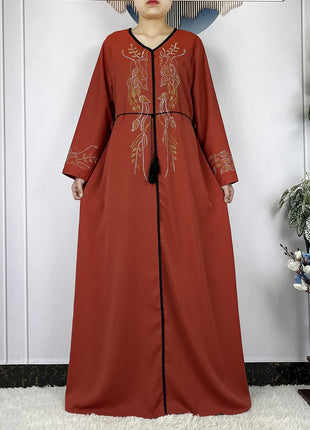 New African Abayas For Women Long Sleeved Chiffon Loose Femme Elegant Robe Dubai Islam Fashion Party Evening Dresses With Scarf