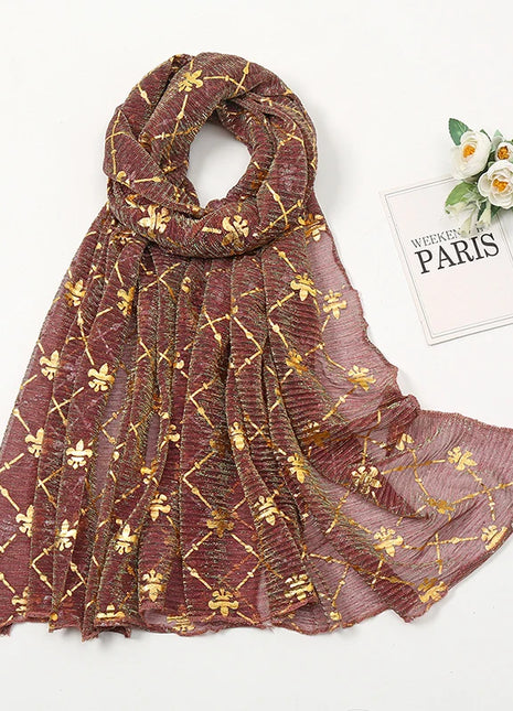 Muslim Chiffon Hijab Scarf Women Long Sequin Fabric Head Wrap For Women Hijabs Scarves Ladies Muslim Veil Jersey Hijabs