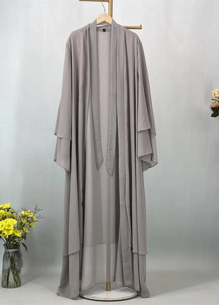 Ramadan Kebaya Chiffon Open Abaya For Women Muslim Dress Kaftan Islam Clothing Caftan Marocain Femme Modest Robe Dubai Kimono