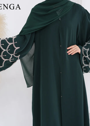 2025 Middle Eastern Islam Outfit for Muslim Women Luxury Dubai Modest Abaya Dress Eid Arabic Cardigan Plain Turkey Kaftan Robe