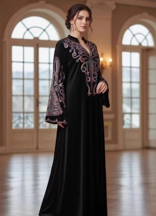 Eid Abaya Party Dresses Women Muslim Vestidos Sequins Thicken Jalabiya Dubai Abayas Kaftan Islam Long Robe Ramadan Autumn Winter