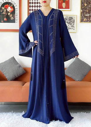 Laxury Design New Women Elegant Dress Chiffon Open Abaya Muslim Women Dress Islamic Clothing Cardigan Abaya Women Muslim Dress