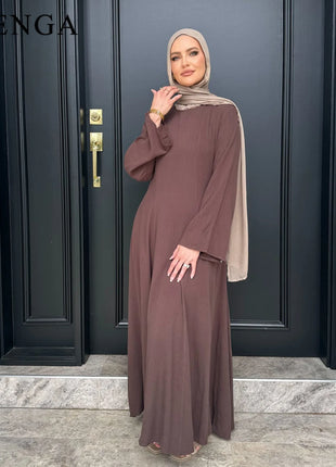 2025 Summer Arabic Muslim Women Modest Dress Eid Dubai Plain Abaya Islam Party Outfit Elegant Holiday Dresses Turkey Kaftan Robe