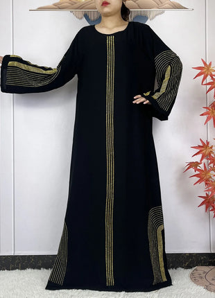 2024 New Muslim Chiffon Abayas For Women Robe Caftan Dubai Islam Clothing African Abaya Long Sleeved Fashion Dress With Turban