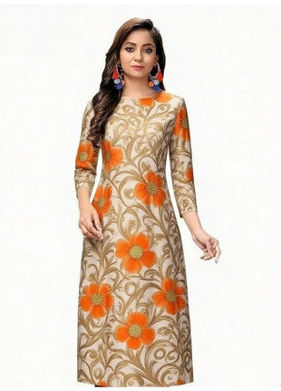 Muslim Women Kurtta Casual Dress Middle Eastern Straight Casual Ethnic Slit hem Mandarin National Style Caftan Marocain Femme