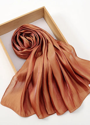 Newest Plain Shimmer Hijab Silk Wrinkle Scarf Muslim Woman Hijab Shawls Islam Woman Long Wraps Femme Headband Pure Turban