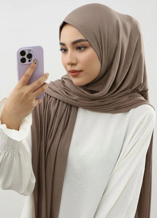 145*145cm Large Size Jersey Modal Square Scarf Stretchy Muslim Instant Hijab Layer Khimar Eid Islamic Women Prayer Headscarf