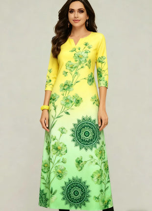National style Muslim Women's Casual Fashionable And Comfortable Kurtta Dress Long Sleeved Straight Tube Casual Ethnic