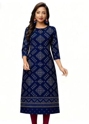 Muslim Dress Kurt Women's Fashionable And Elegant National Style Slit Hem Straight Tube Casual Abito Donna Musulmana Kurtta