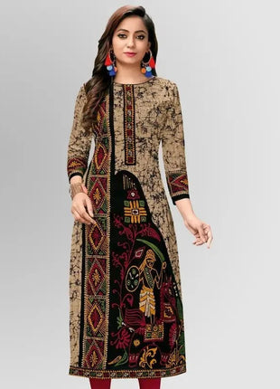 Muslim Women Kurt Fashionable Elegant Straight Tube Casual Flowers Pattern Slit Hem Comfortable Dress Islamitische Dames Kleding