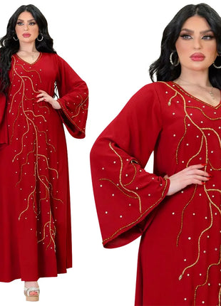 Caftan Eid Elegant Muslim Women Dress Ramadan Party Dubai Abaya Turkey Islam Long Evening Dresses Musulmane Elegant Vestidos