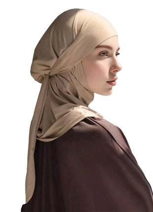 Modal Cotton Jersey Hijab Scarf Long Muslim Shawl Plain Soft Turban Tie Head Wraps For Women Africa Headband