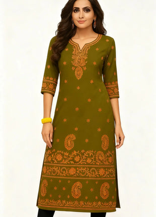 Muslim Dress Kurt Women's Fashionable And Elegant National Style Straight Tube Casual Round Neck Colorful Elephant Pattern Dress