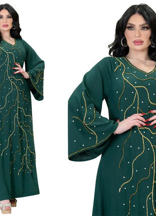 Caftan Eid Elegant Muslim Women Dress Ramadan Party Dubai Abaya Turkey Islam Long Evening Dresses Musulmane Elegant Vestidos