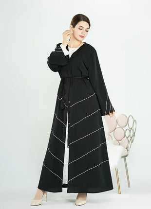 Eid Muslim Women Abaya Morocco Party Dress Abayas Elegant Prayer Diamond Long Sleeve Robe Dresses Ramadan Musulman Maxi Vestidos
