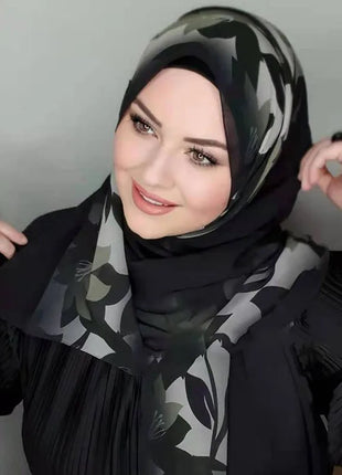 Islamic Scarf Women Luxury Blue Chiffon Hijab Abaya Hijabs For Woman Abayas Jersey Muslim Dress Turbans Head Instant Head Wrap