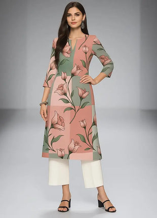 Muslim Kurt Women's Casual Fashion Dress Long Sleeved Straight Tube Casual Ethnic National Style Musluman Bayan Elbise