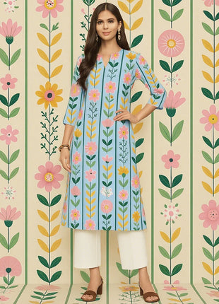 Muslim Kurtta Women Fashion Comfortable Dress Straight Tube Casual Ethnic Flower Vestidos Longos Moroccan Kaftan Dress