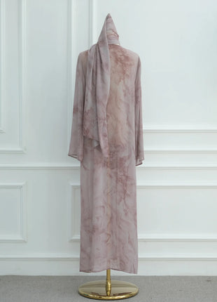 Eid Abaya for Women Print Cardigan Scarf Set Muslim Dresses Ramadan Morocco Dubai Jalabiya Kaftan Vestidos Arab Long Robe 2025