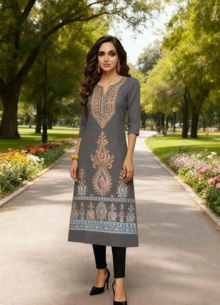 Muslim Kurt Casual Fashion Dress Long Sleeved Straight Tube Casual Ethnic Flower Abaya Women Muslim Dress Peacock Sleeve Abaya