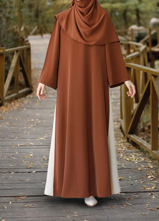 Muslim Women Modest Long Dress Patchwork Drawstring Arab Robe Vestidos Jalabiya Dubai Saudi Abayas Morocco Eid Ramadan Dresses