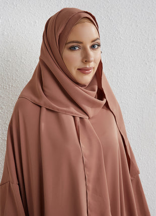 Muslim Abaya Prayer Dress One-piece Hooded Smocking Sleeve Islamic Clothing Women Jilbab Dubai Saudi Black Robe Turkish Modesty