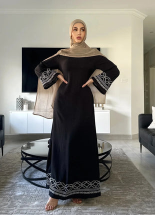 Eid Embroidery Muslim Dress for Women Party Dresses Jalabiya Morocco Dubai Long Robe Arab Ramadan Kaftan Islam Vestidos Largos