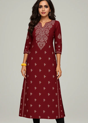 Dress Kurt Women's Fashionable And Elegant Long Sleeved Straight Tube Casual Round Neck Color Pattern Abaya Luxury