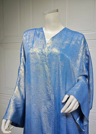 Shiny Party Abaya Ramadan Eid Batwing Satin Open Kimono Dubai Luxury Muslim Damen Abayas For Women Kaftan Dress Islamic Clothing