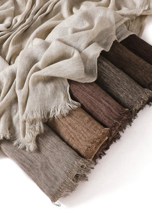 New Arrival Crinkle Rayon Hijab for Women Muslim Scarf Shawls Tie-dye Headscarf Wraps Plain Modal Cotton Islamic Turban Ramanda