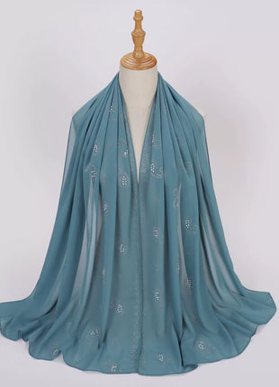 Hot Diamond Pearl Chiffon Hijabs for Women Muslim Fashion Long Shawl Head Wrap for Women Turbans for Women Ramadan Turban Femme
