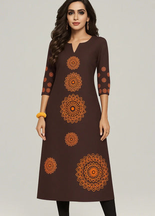 Dress Kurt Women's Fashionable Long Sleeved Straight Tube Casual Bright Patterns Robe Arabe Robe Traditionnelle Arabe Muslim