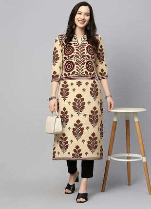 Muslim Women Kurtta Casual Dress National Style Straight Casual Ethnic Flower Mandarin Design Suitable Morocco Marokkaanse
