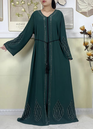 2025New Dubai Women Elegant Party Dress Chiffon Open Abaya Women Dress Islamic Clothing Casual Cardigan Abaya Women Muslim Dress