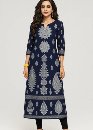 Muslim Dress Kurt Women's Fashionable And Elegant Straight Tube Casual Round Neck Colorful Peacock Pattern Dress Abiti Lunghi