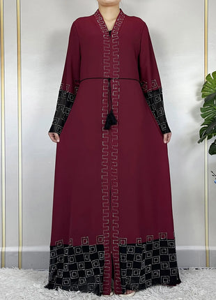 2024 For Women Elegant Dresses Dubai Party Outfits Long Sleeved Chiffon Dashiki Muslim Women Robe Open African Abaya Clothing