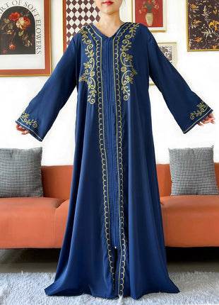 2025 New Elegant Women Abaya Long Sleeve Chiffon Loose Open Abaya Muslim Islamic Clothing Cardigan Style for Special Occasions