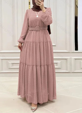 Long Robe Modest Muslim Women Abaya Sashes Dresses Jalabiya Eid Ramadan Morocco Dubai Saudi Kaftan Islam Vestidos Arab Abayas