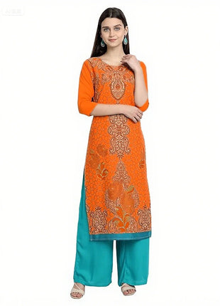 Dress Kurtta Women Fashionable Straight Tube Casual Bright Slit hem Flowers Patterns Robe Arabe Robe Abito Donna Musulmana