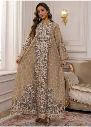 Muslim Dress Women Abaya for Eid Diamond Party Dresses Arab Long Robe Print Abayas Dubai Morocco Kaftan Islam Jalabiya Vestidos